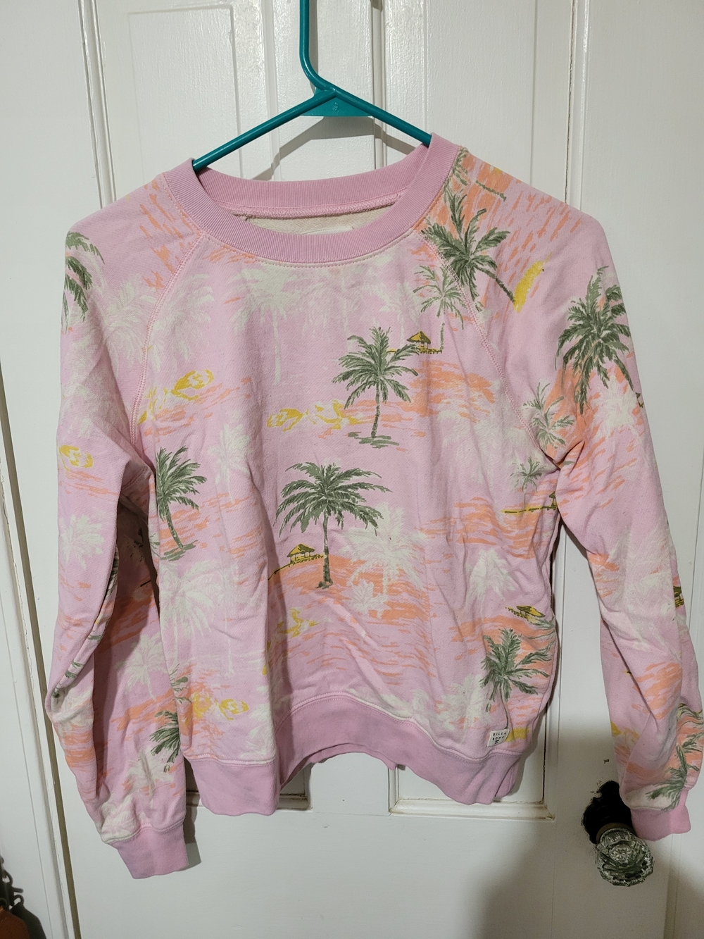 Billabong Pink Tropical Crewneck Sweatshirt
